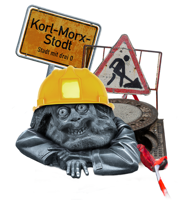 Baustelle Bär Werbung Chemnitz